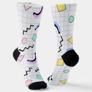Cute Graph pattern for her white Socks