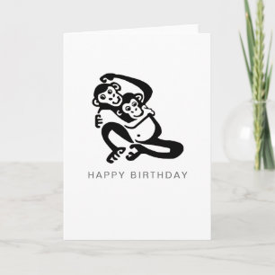 Cute Graphic BONOBO - Chimpanzee - Wildlife -  Card