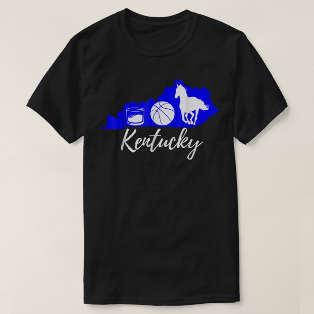 Cute Graphic Bourbon Basketball Horse Kentucky T-S T-Shirt (Design Front)