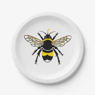 Cute Graphic Buzzy BEE - Save the bees- Party  Paper Plate