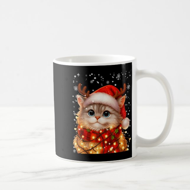 Cute Graphic Cat Pajamas Pjs Christmas Xmas Women  Coffee Mug (Right)