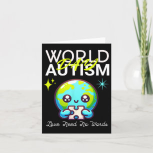 Cute Graphic Earth Autism Day Dad Mum Boys Girls L Card