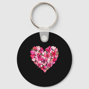 Cute Graphic Flower Heart Valentine Women Girl Kid Key Ring