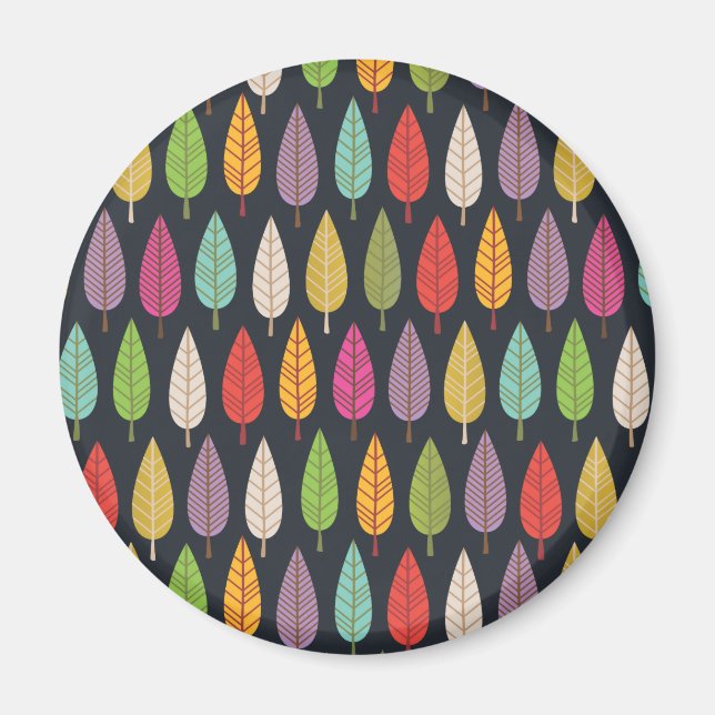 Cute graphic illustrated trees magnet (Front)