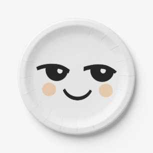 CUTE GRAPHIC KAWAII FACE PAPER PLATE