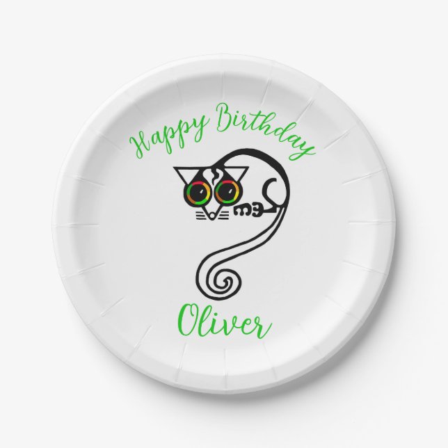 Cute graphic POSSUM - Nature - Party Paper Plate (Front)