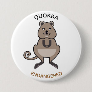 Cute graphic -  QUOKKA -Marsupial - Nature 7.5 Cm Round Badge