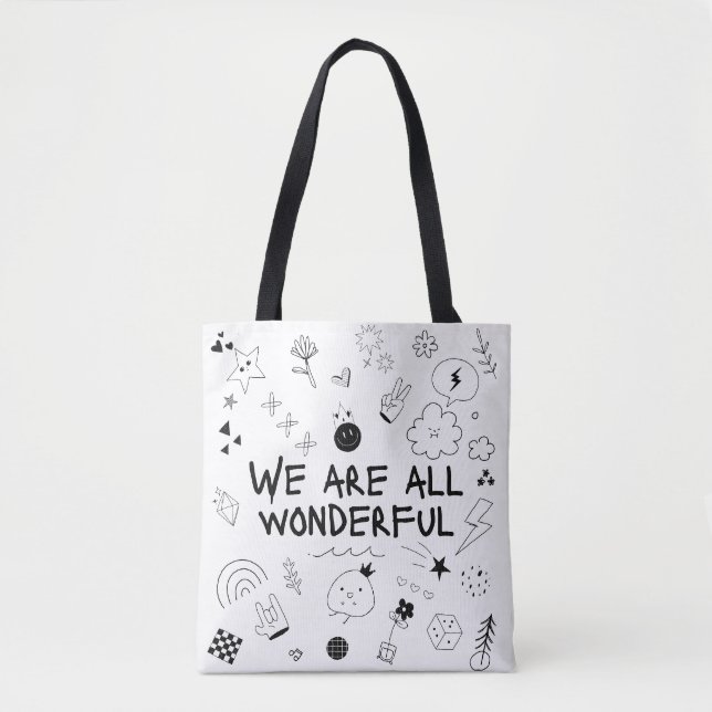 Cute Graphic Tote Bag - Motivational Affirmation A (Front)