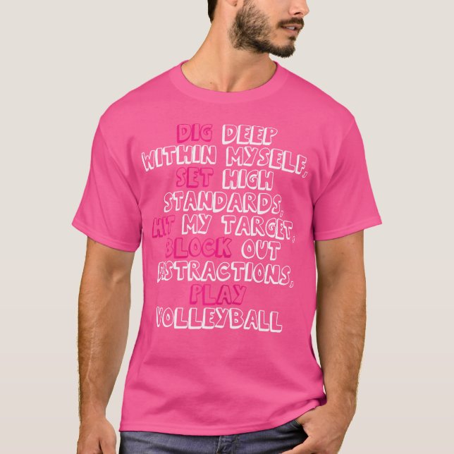 Cute Graphic Volleyball Player Tee Shirt (Front)
