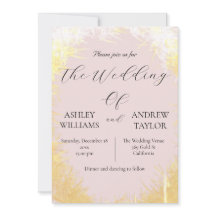 Cute Grass Yellow Elegant Pastel Pink Wedding