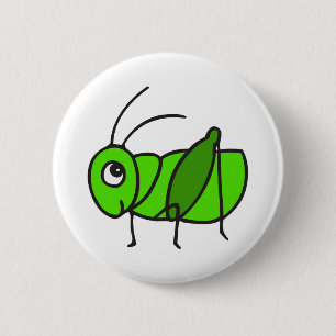 Cute Grasshopper 6 Cm Round Badge