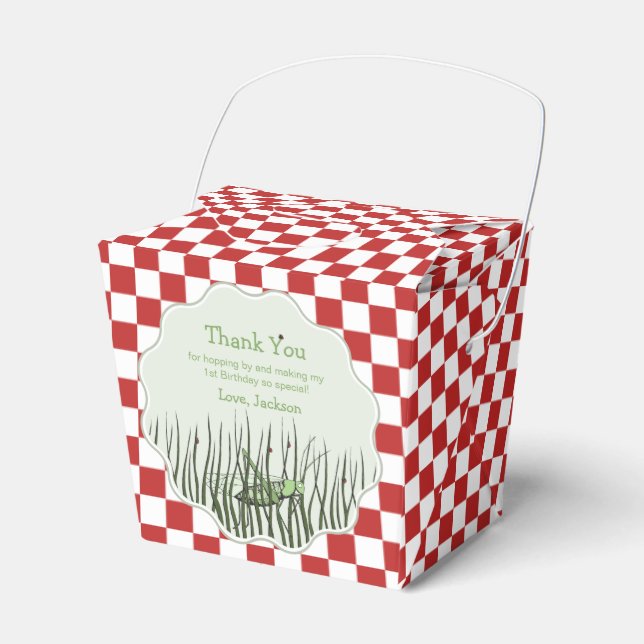 Cute Grasshopper Bug Birthday Thank You Favour Box (Front Side)