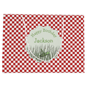 Cute Grasshopper Insect Birthday Large Gift Bag