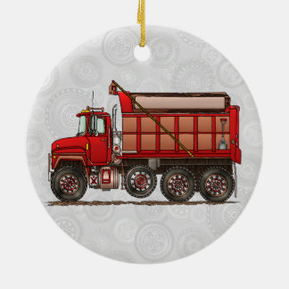 Cute Gravel Dump Truck Ceramic Tree Decoration