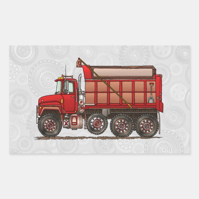 Cute Gravel Dump Truck Rectangular Sticker (Front)