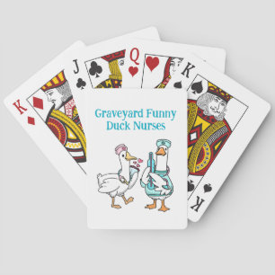 Cute Graveyard Funny Duck Nurses Playing Cards
