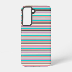 Cute gray aqua stripes samsung galaxy case
