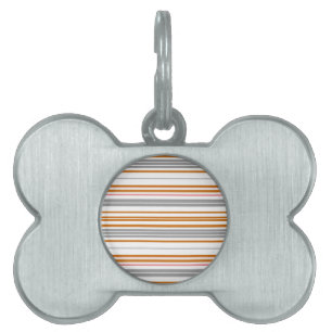 Cute gray brown stripes pet ID tag