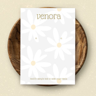 Cute Gray Daisy Floral Earring Display Card