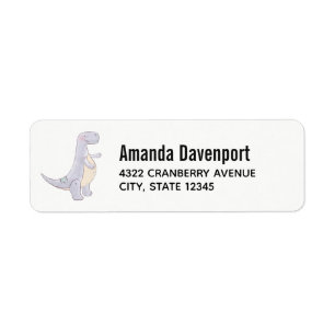 Cute Gray Dinosaur Toy Watercolor