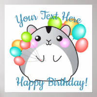 Cute Gray Kawaii Hamster