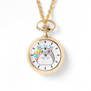 Cute Gray Kawaii Hamster Watch
