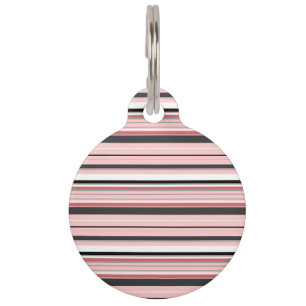 Cute gray pink stripes pet tag