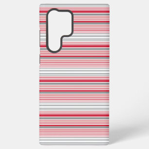 Cute gray red stripes samsung galaxy case