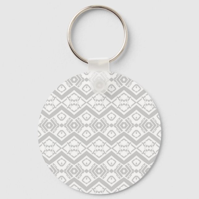 Cute gray zigzag pattern  key ring (Front)