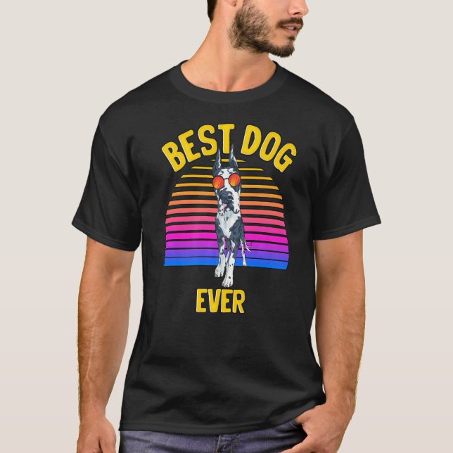 Cute Great Dane Best Dog Puppy  Retro T-Shirt (Front)