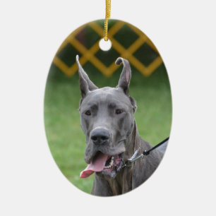 Cute Great Dane Ceramic Tree Decoration