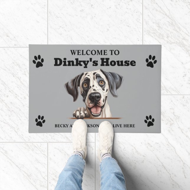 Cute Great Dane Dog Photo Doormat (Indoor)
