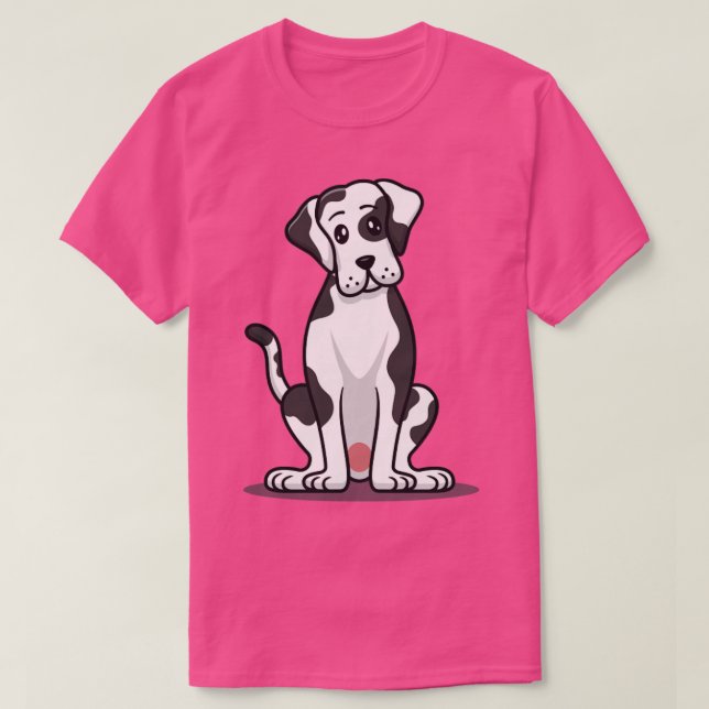 Cute Great Dane Dog T-Shirt (Design Front)