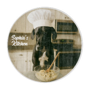 Cute Great Dane Personalised Round  Cutting Board
