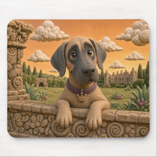 Cute Great Dane Puppy, Baby Dog Mouse Mat