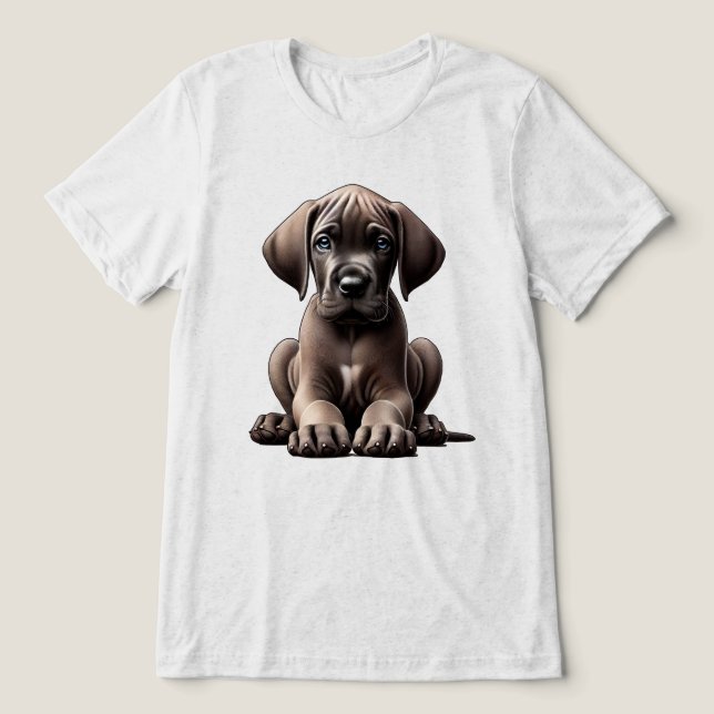Cute Great Dane Puppy Tri-Blend Shirt (Design Front)