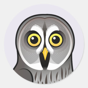 Cute Great Grey Owl Classic Round Sticker
