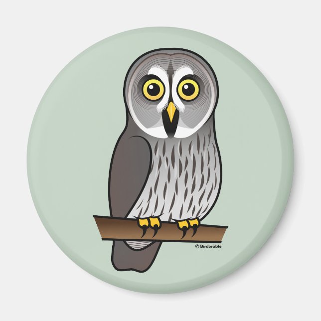 Cute Great Grey Owl Magnet (Front)