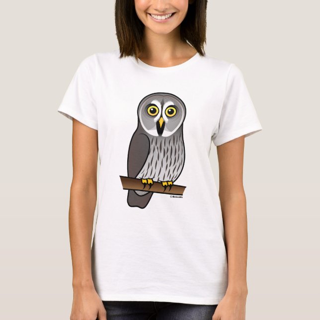 Cute Great Grey Owl T-Shirt (Front)