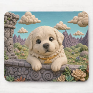 Cute Great Pyrenees Puppy, Baby Dog Mouse Mat