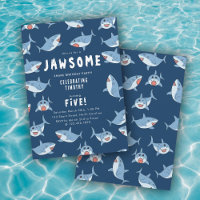 Cute Great White Sharks Ocean Birthday Party