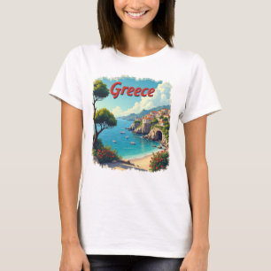 Cute Greece Seaside Scenic Travel Tee