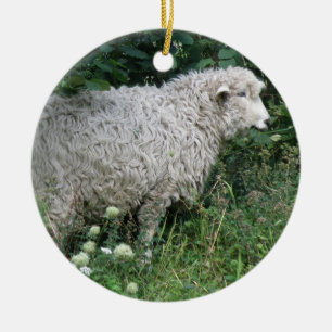 Cute Greedy Sheep Eating Ceramic Tree Decoration
