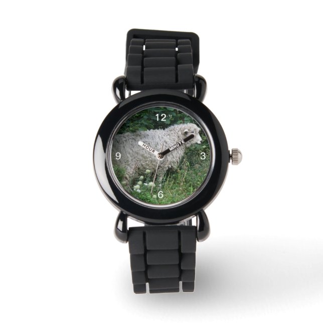 Cute Greedy Sheep Eating Glitter Watch (Front)