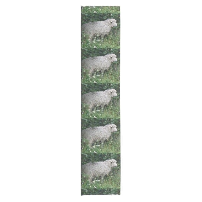 Cute Greedy Sheep Eating Table Runner (Front)