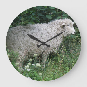 Cute Greedy Sheep Eating Wall Clock