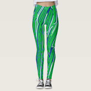 Cute green abstract pattern"Ratti_Creative_Arts"   Leggings