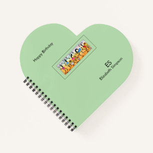Cute green, African Art, Break Dance Notebook