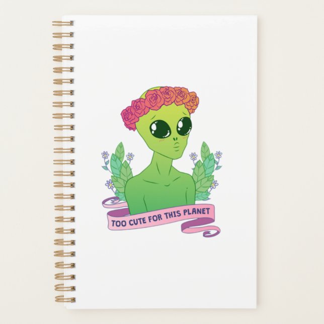 Cute Green Alien Planner (Front)