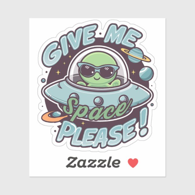 Cute Green Alien Puns Give Me Space Please (Sheet)